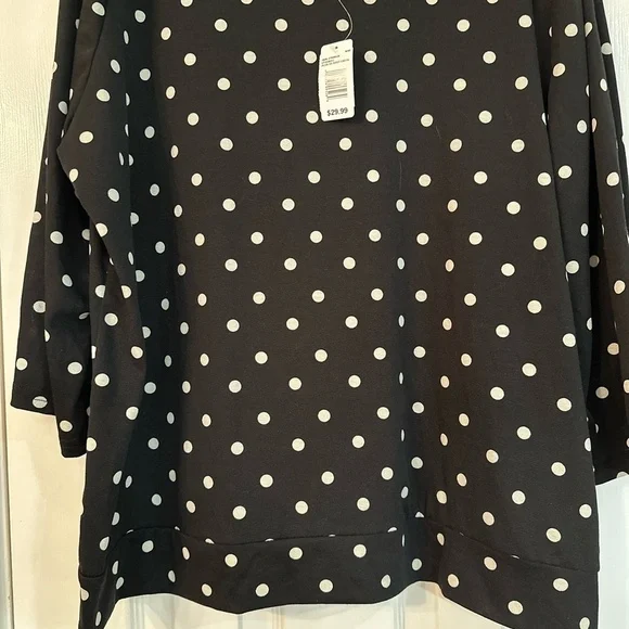French Laundry Black and White Polka Dot Blouse - Picture 3 of 5